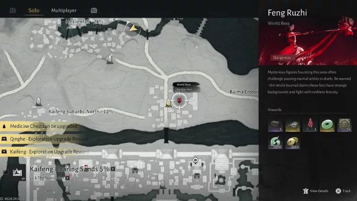 Bản đồ vị trí Feng Ruzhi ở Verdant Hill Village (Roaring Sands, Kaifeng)