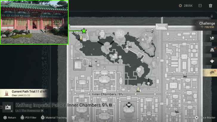 Imperial Decree map location in Kaifeng Imperial Palace