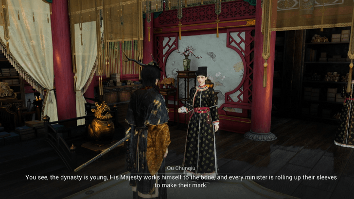 Talk to Qu Chunqiu to start Imperial Decree in Where Winds Meet