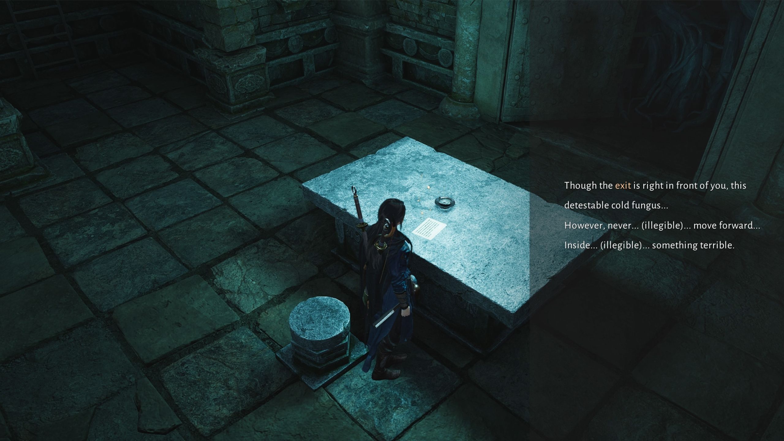 Prison note clue in Mist-Shrouded Prison