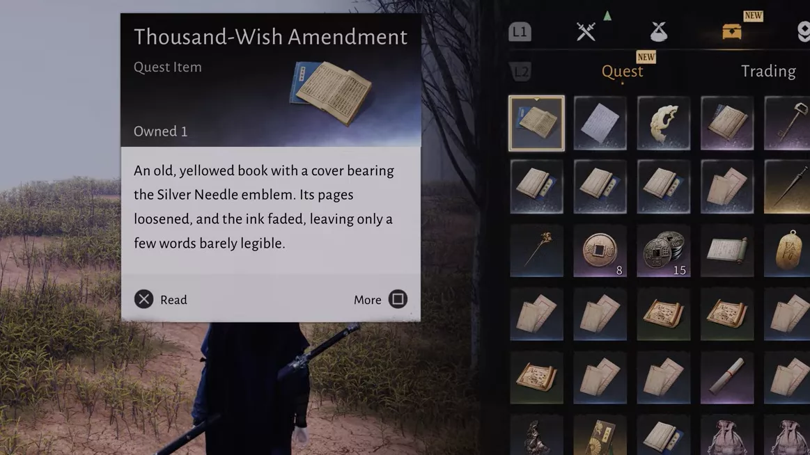 Thousand-Wish Amendment in Quest-Gegenständen lesen