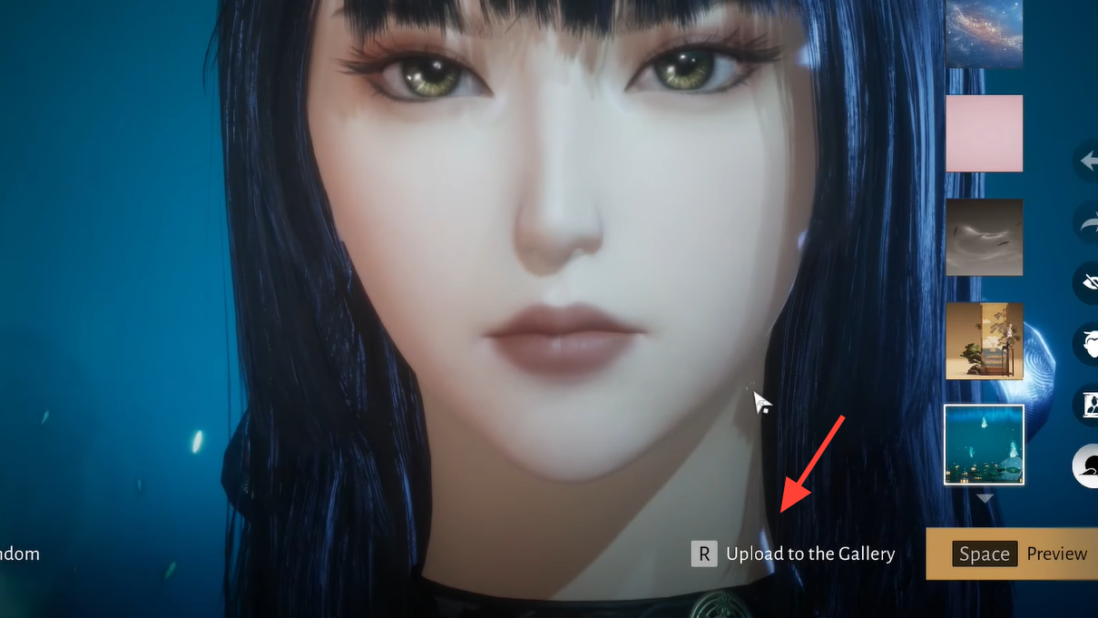 Upload to Gallery button prompt