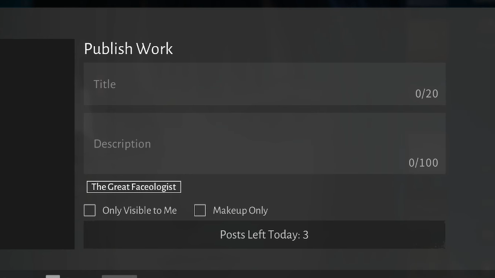 Entering title and description for your submission