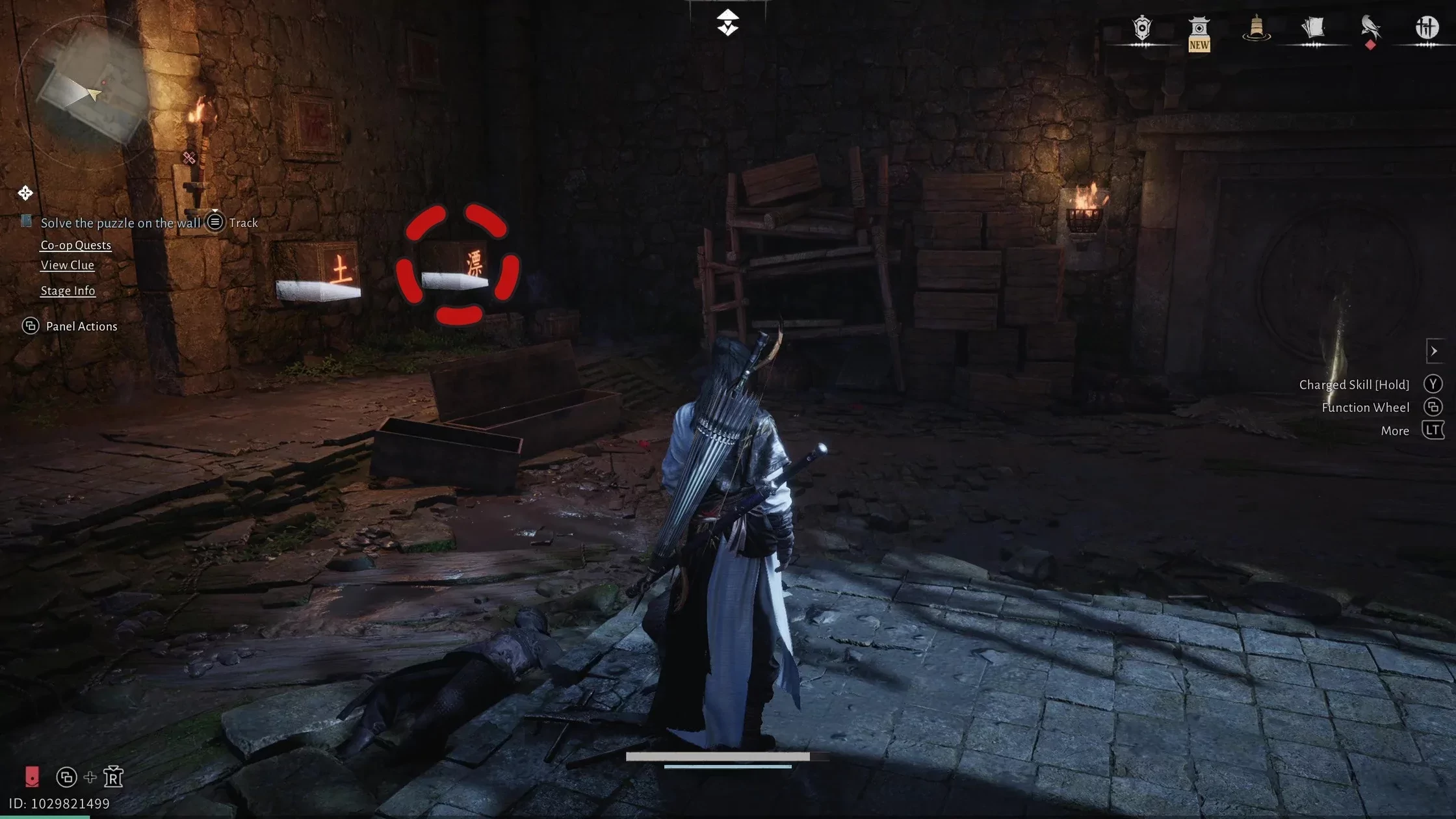 Left wall with two interactable blocks before solving