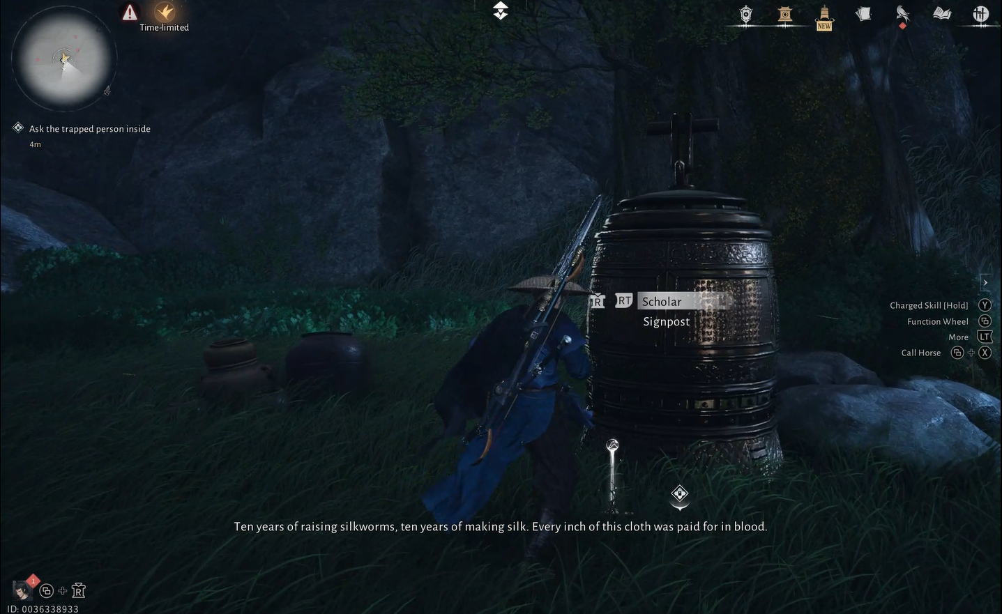 Talking to the scholar in the bell to begin