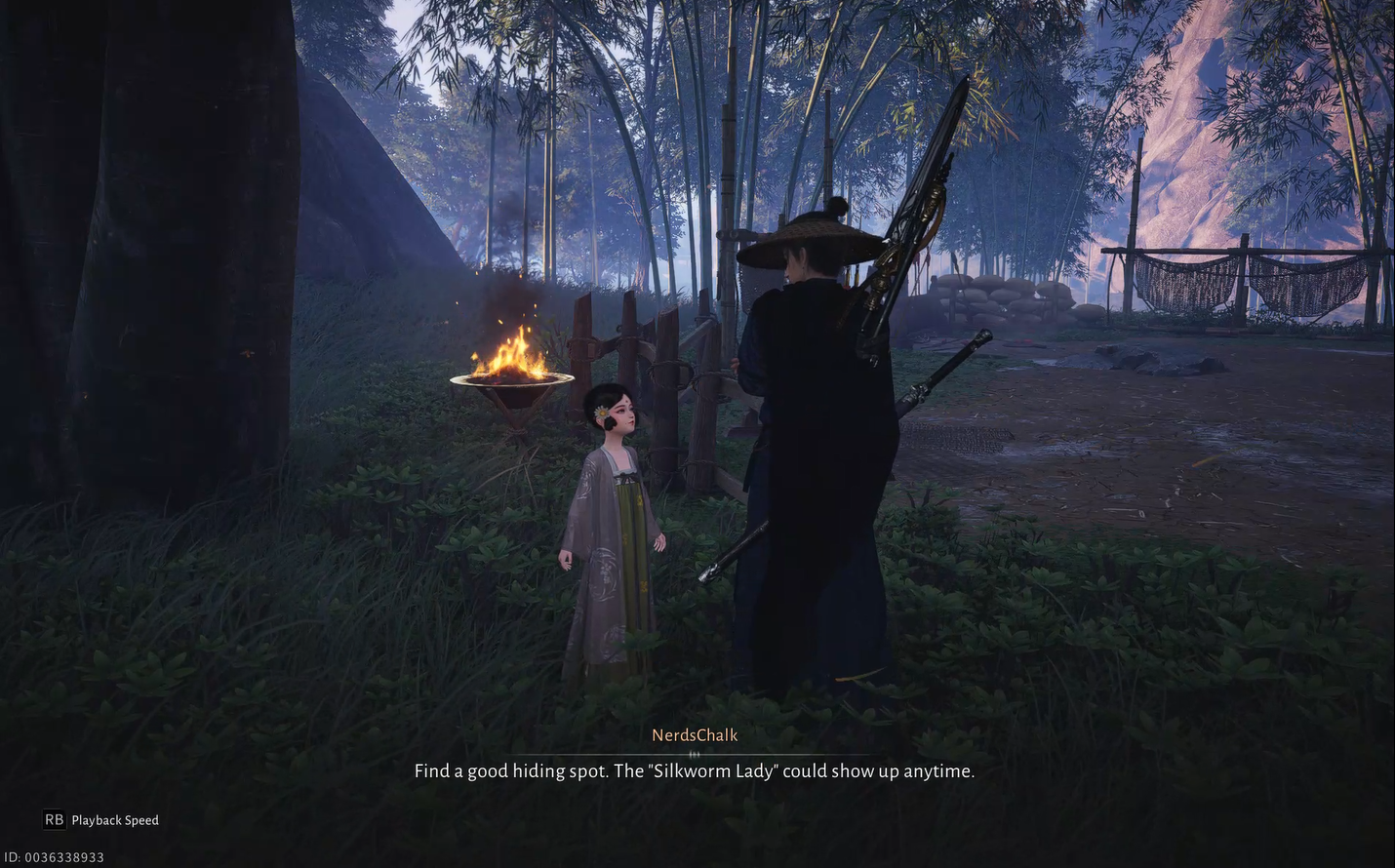 Hiding the little girl near the trap